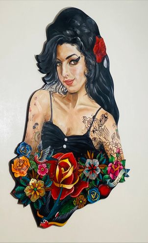 " Amy Winehouse "/ olie på MDF plade